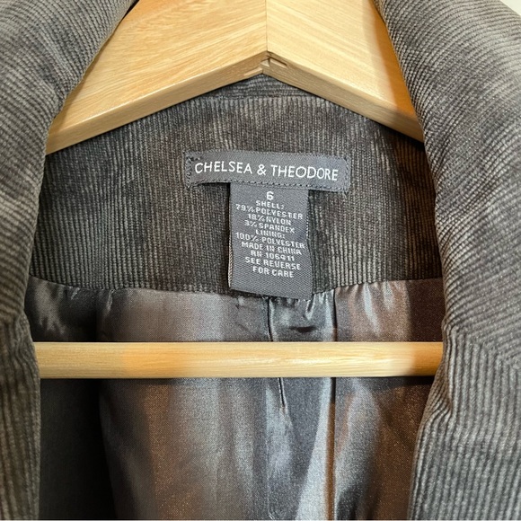 Chelsea & Theodore Gray Soft Corduroy Blazer Size 6 - Picture 7 of 9
